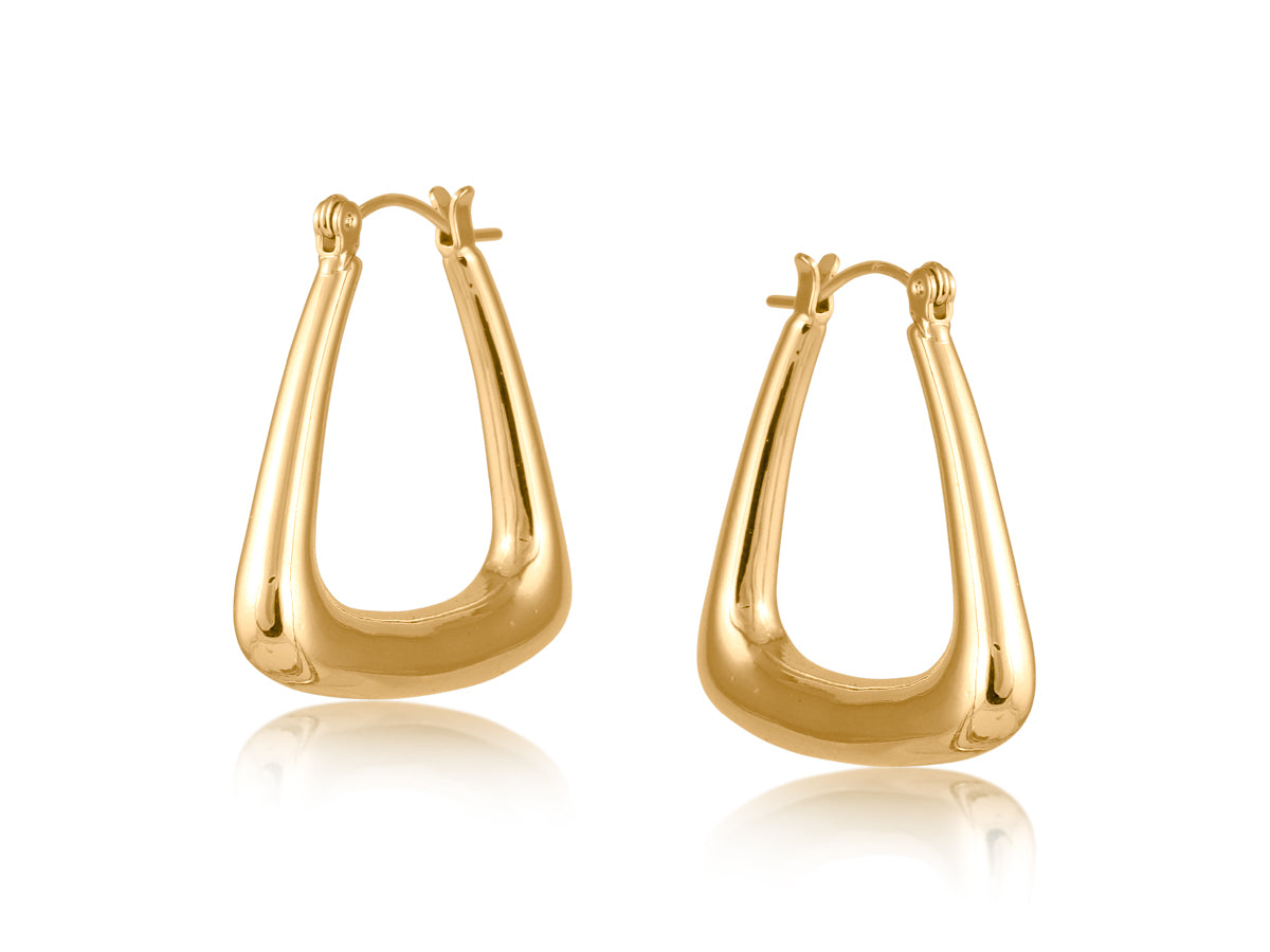Diana Organic Triangle Earrings Gold