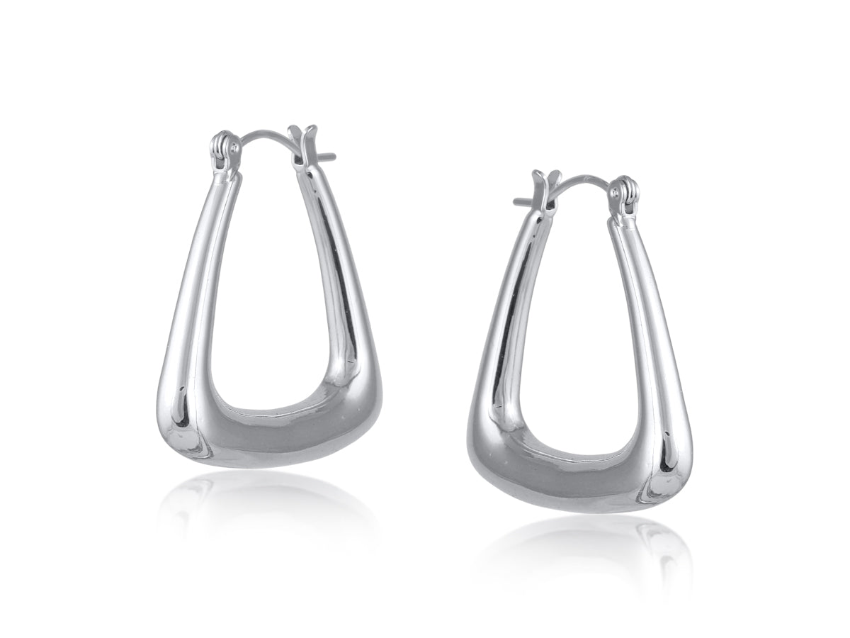 Diana Organic Triangle Earrings Silver