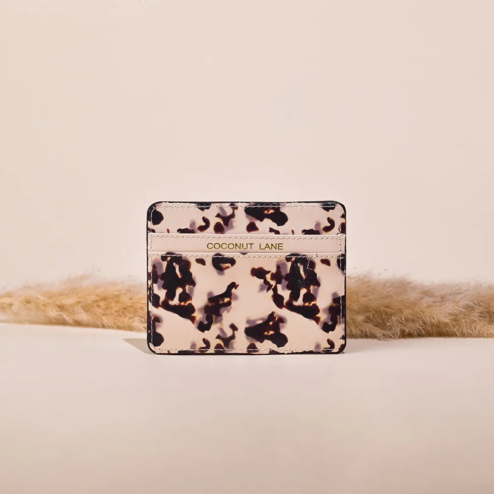 Ivory & Brown Pattern Card Holder