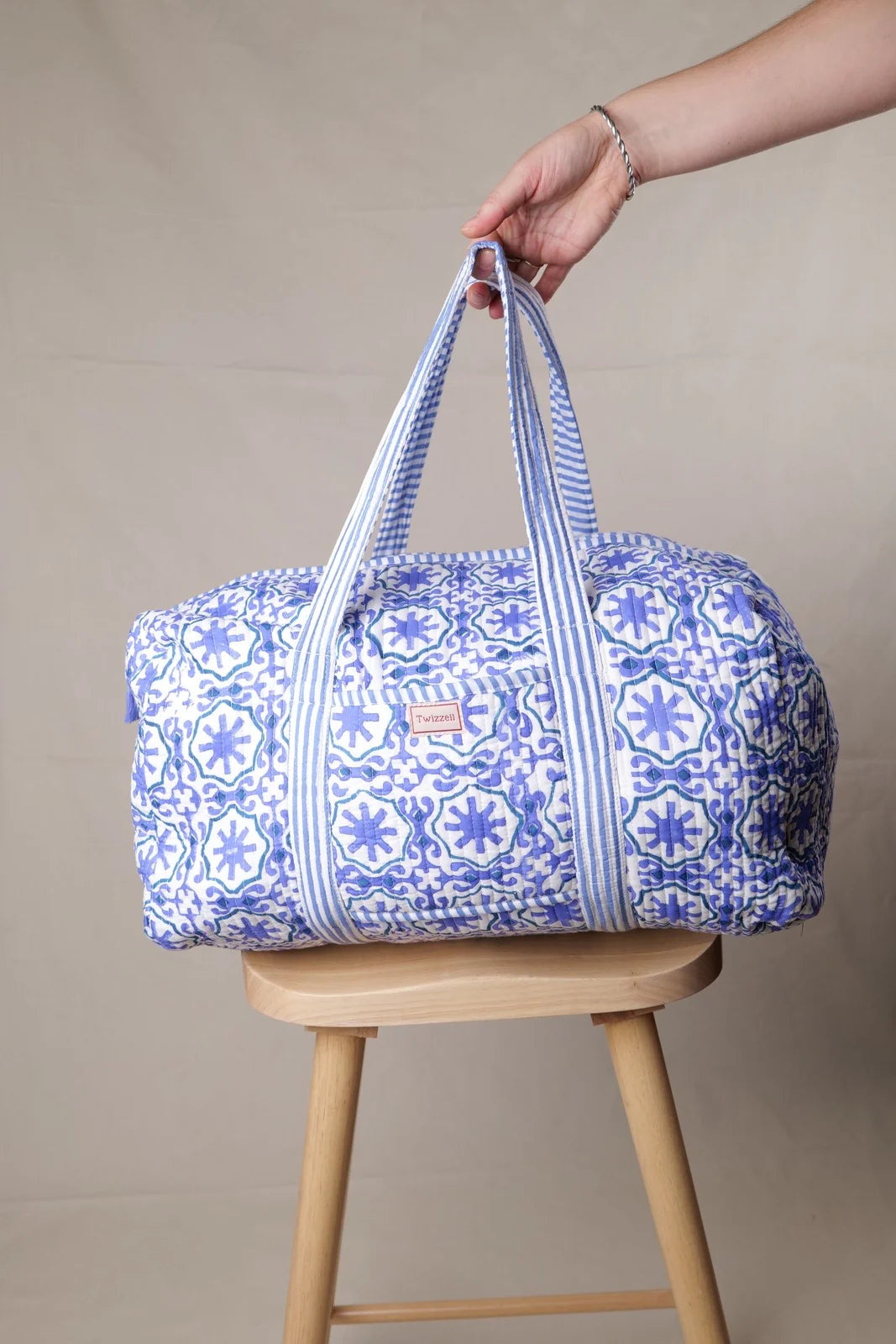 Mauve Geometric Weekend Bag