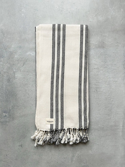 Ankara Black Stripe Towel