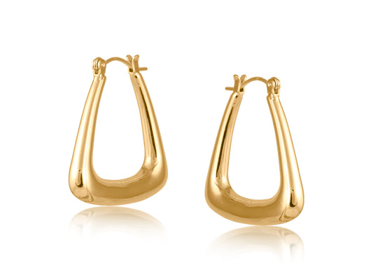 Diana Organic Triangle Earrings Gold