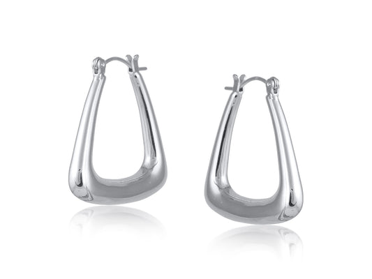 Diana Organic Triangle Earrings Silver