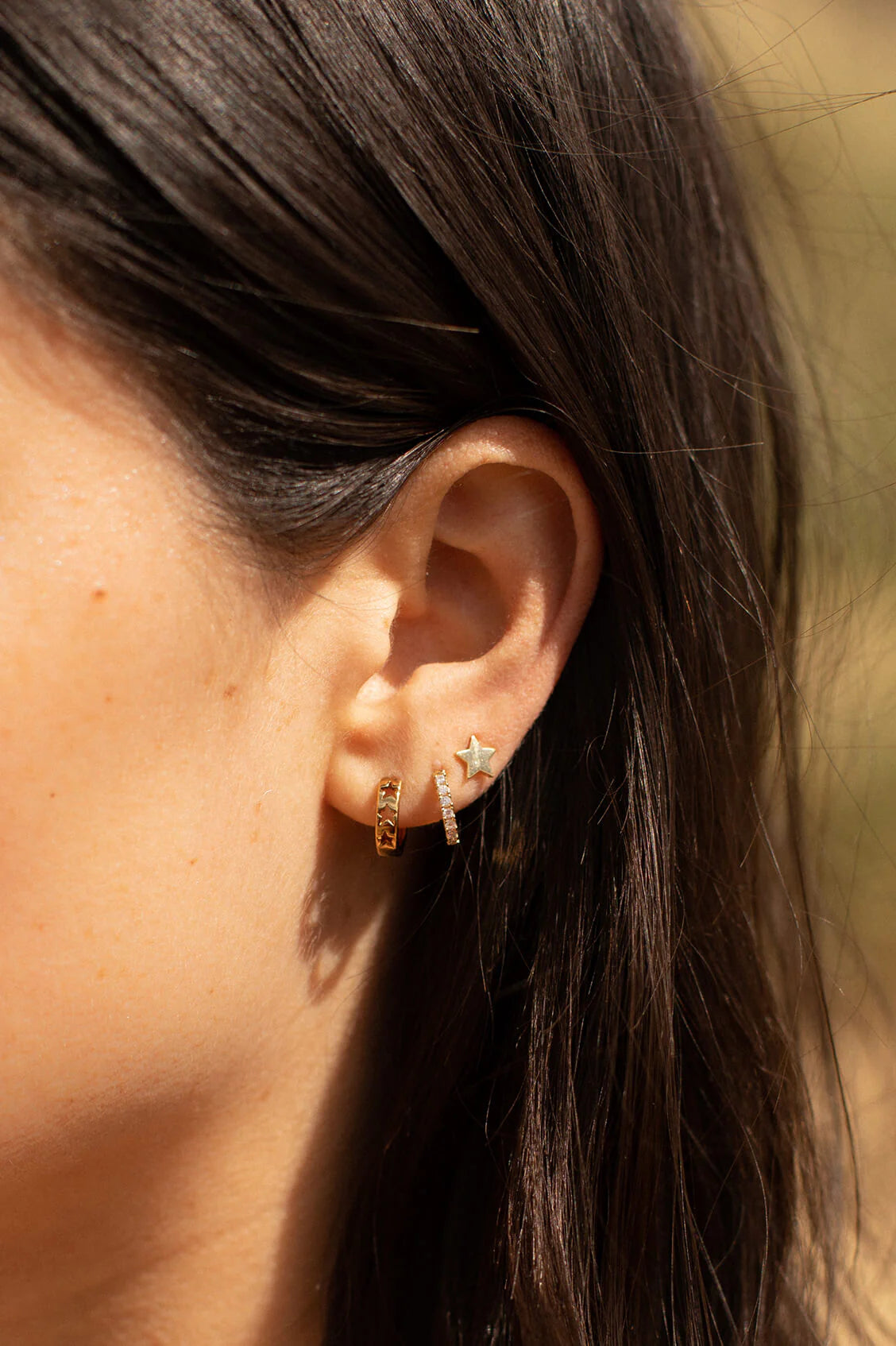 Pave Set Hoop Gold