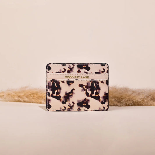 Ivory & Brown Pattern Card Holder