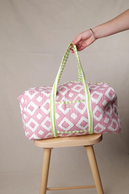 Pink Geometric Weekend Bag