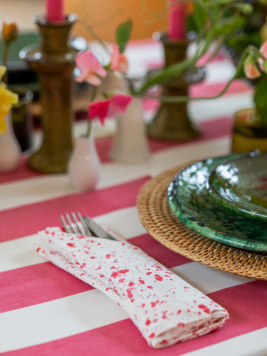 Pink Splatter Napkin Set - Set Of 4