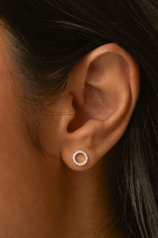 Pave Circle Silver