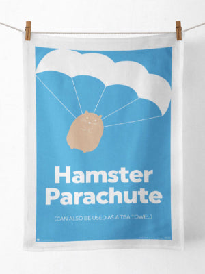 Hamster Parachute Tea Towel