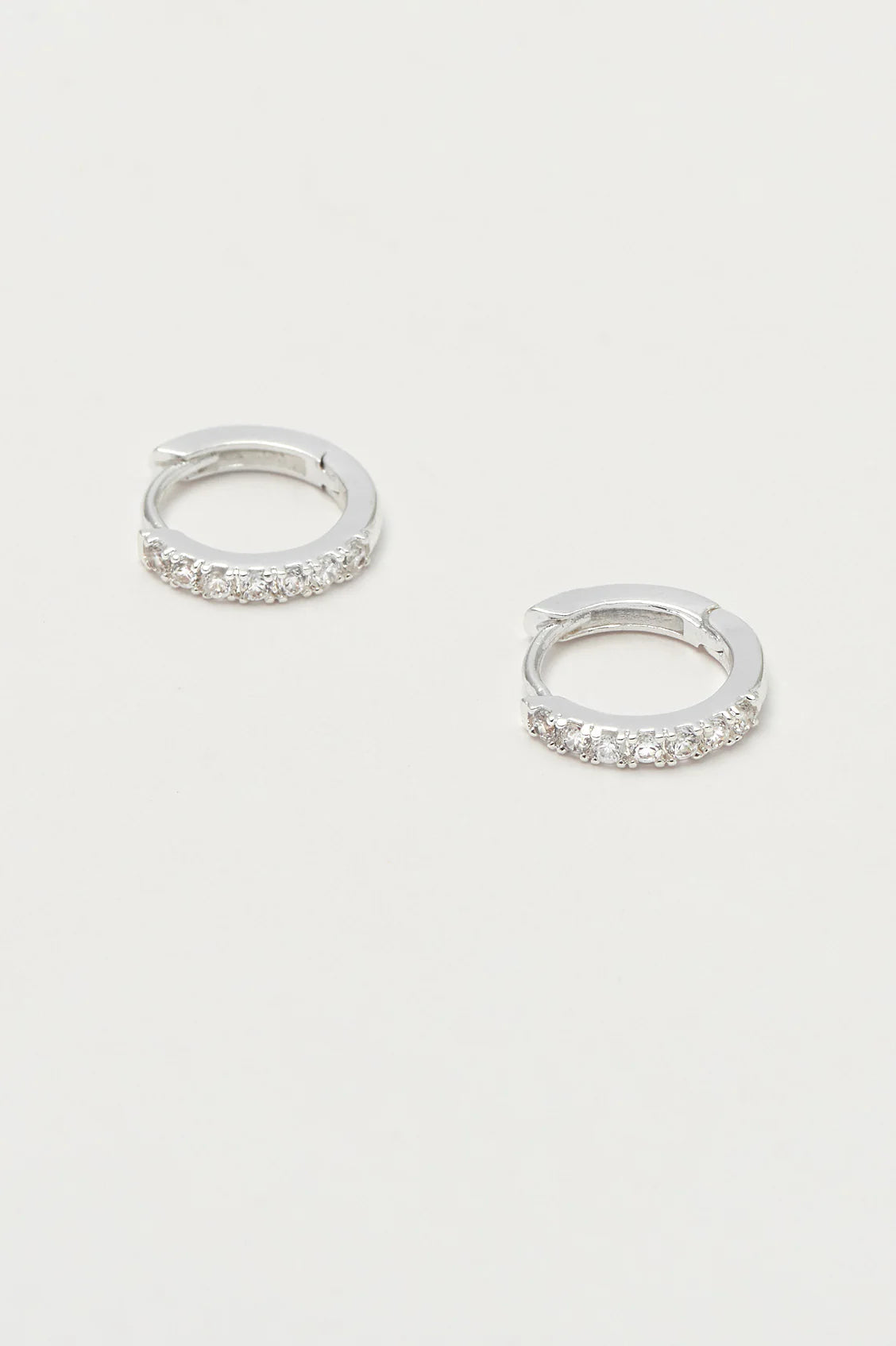 Pave Set Hoop Silver
