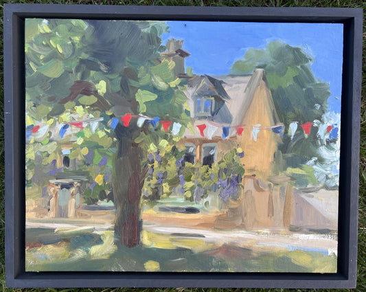 Bunting On Broadway Green Print